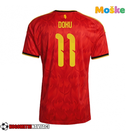 Moške Nogometnih dresov Belgija Jeremy Doku #11 Domači SP 2026 Kratki rokavi Moške Nogometnih dresov Belgija Jeremy Doku #11 Domači SP 2026 Kratki rokavi